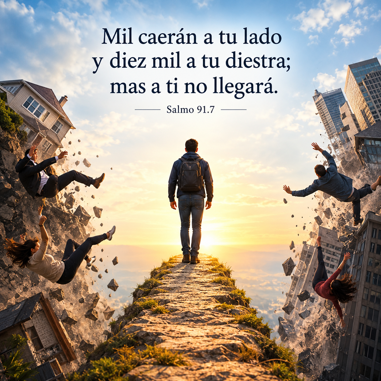 Mil caerán a tu lado y diez mil a tu diestra; mas a ti no llegará. Salmo 91:7